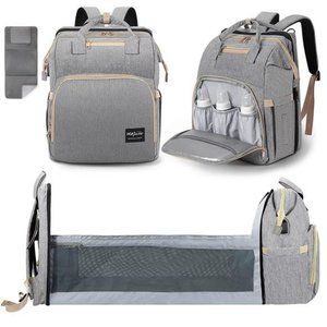 Baby Diaper Bags Multi functional Large Capacity, (Charcoal Grey)